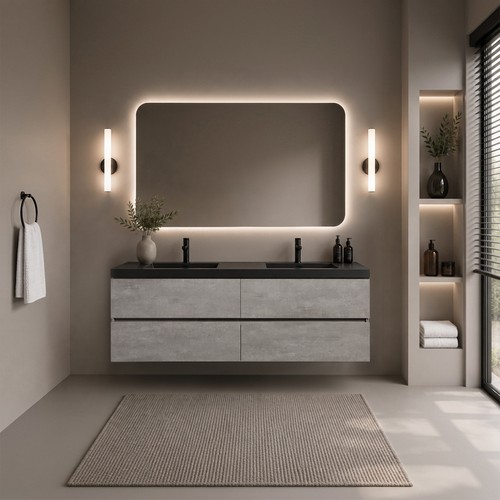 Floating vanity with - 60",